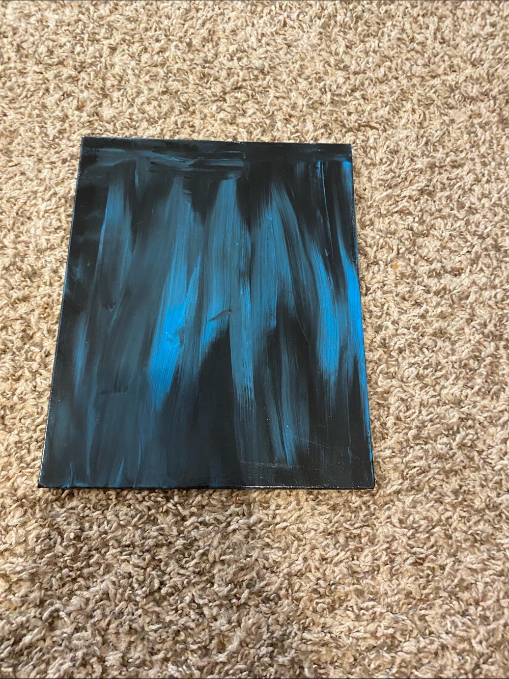 Abstract Black Canvas with Blue Brushstrokes